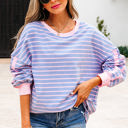  Eliza Stripe Oversize Casual Top