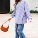  Eliza Stripe Oversize Casual Top