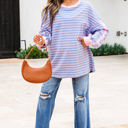  Eliza Stripe Oversize Casual Top