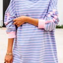  Eliza Stripe Oversize Casual Top