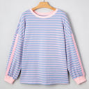  Eliza Stripe Oversize Casual Top