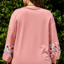  Elizabeth applique Drop Shoulder Sweatshirt