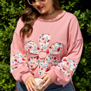  Elizabeth applique Drop Shoulder Sweatshirt