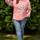 Elizabeth applique Drop Shoulder Sweatshirt