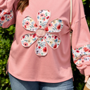  Elizabeth applique Drop Shoulder Sweatshirt