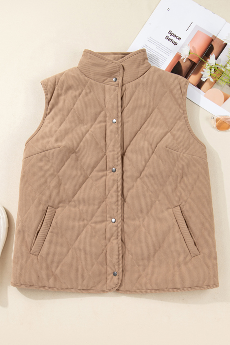 Elizabeth Cord Snap Vest Plus Jacket