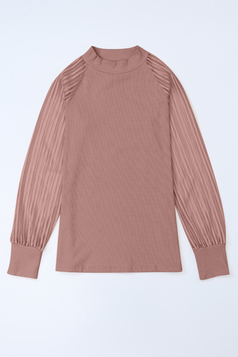 Elizabeth Crewneck Ribbed top Long Sleeve Top