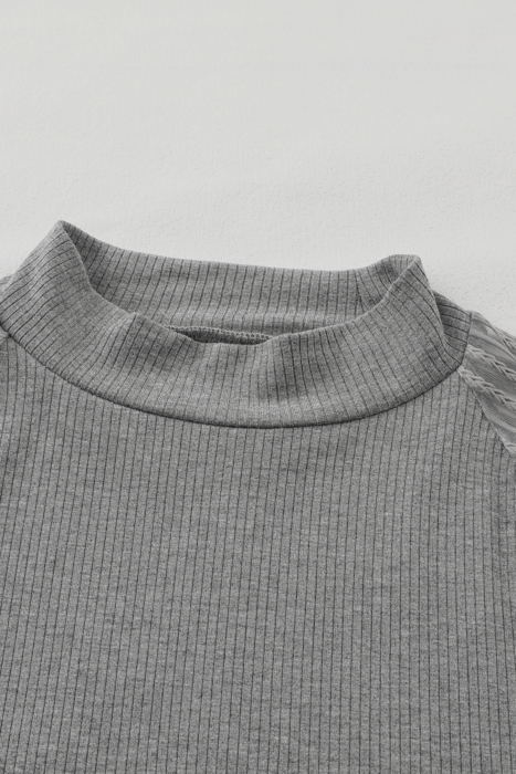 Elizabeth Crewneck Ribbed top Long Sleeve Top