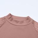  Elizabeth Crewneck Ribbed top Long Sleeve Top