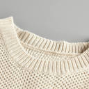  Elizabeth Netted Texture Pullover Sweater