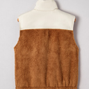  Elizabeth Patchwork Zipper Stand Vest