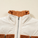  Elizabeth Patchwork Zipper Stand Vest