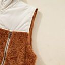  Elizabeth Patchwork Zipper Stand Vest