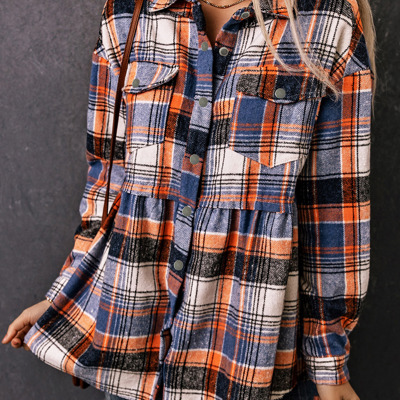 Elizabeth Plaid Down Ruffled Shirt