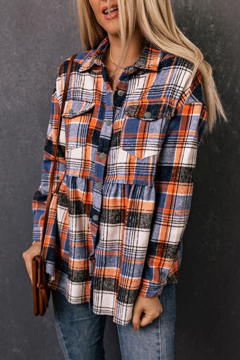 Elizabeth Plaid Down Ruffled Shirt