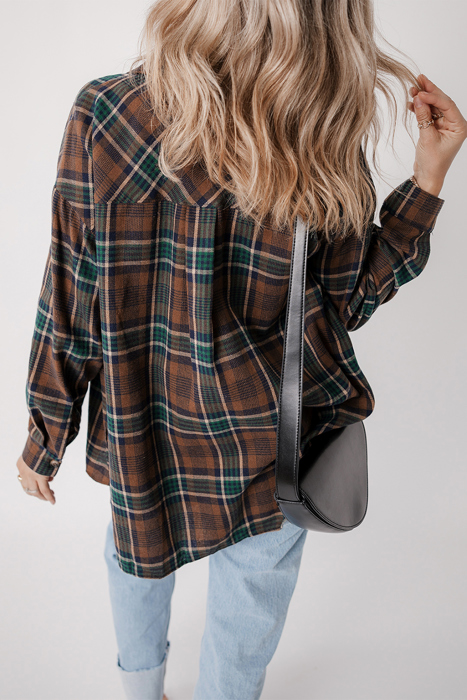 Elizabeth Plaid Print Chest Shirt