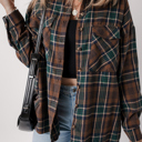  Elizabeth Plaid Print Chest Shirt
