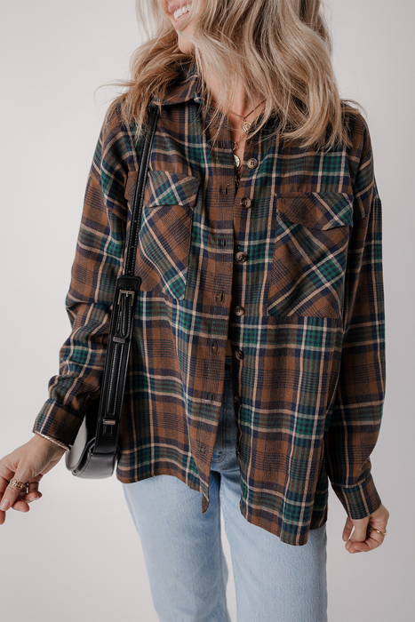Elizabeth Plaid Print Chest Shirt