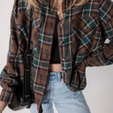  Elizabeth Plaid Print Chest Shirt