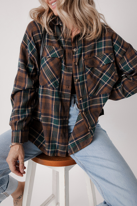 Elizabeth Plaid Print Chest Shirt