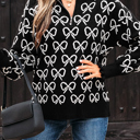  Elizabeth Shoulder Zipped Collar Sweater