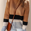  Elizabeth Striped Ribbed Knit Sweater