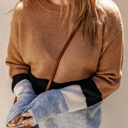  Elizabeth Striped Ribbed Knit Sweater