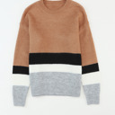  Elizabeth Striped Ribbed Knit Sweater