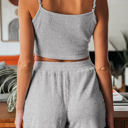  Ella 3 Pieces Rib Crop Camisole Set with Cardigan