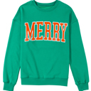 Bright Green Small Ella Bright Merry Graphic Pullover