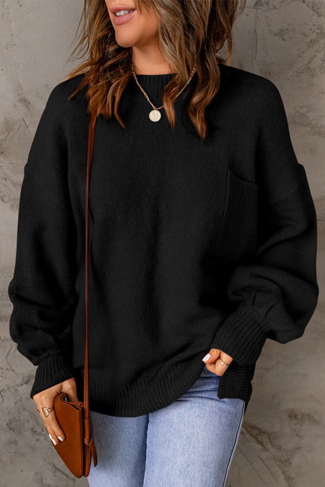 Ella Color Puffy Sleeve Sweater