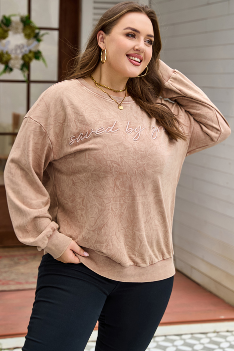 Ella Embroidered Mineral Wash Sweatshirt
