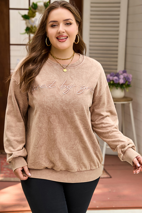 Ella Embroidered Mineral Wash Sweatshirt