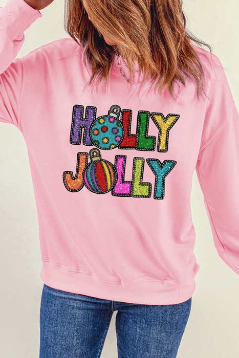 Ella Festive Letter Graphic Sweatshirt