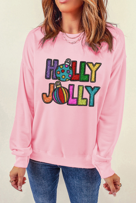 Ella Festive Letter Graphic Sweatshirt