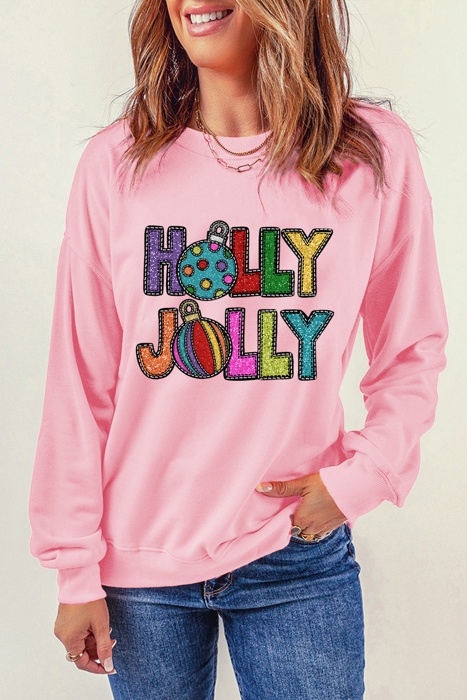 Ella Festive Letter Graphic Sweatshirt
