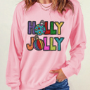 Pink Small Ella Festive Letter Graphic Sweatshirt