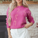 Sachet Pink XL Ella Holiday Drop Shoulder Sweater