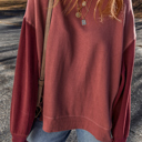 Mineral Red Large Ella Patchwork Drop Shoulder Pullover