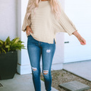  Ella Ribbed Knit Dolman Sweater