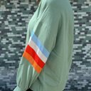  Ella Striped Sleeve Loose Sweatshirt