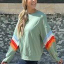  Ella Striped Sleeve Loose Sweatshirt