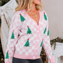  Ella Tree Pattern Cardigan Sweater