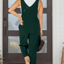  Elle Corduroy Patched Sleeveless Jumpsuit