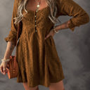  Elle Lace Crochet Buttoned Mini Dress