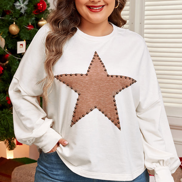 Elliana Star Crew Neck Plus Size Top