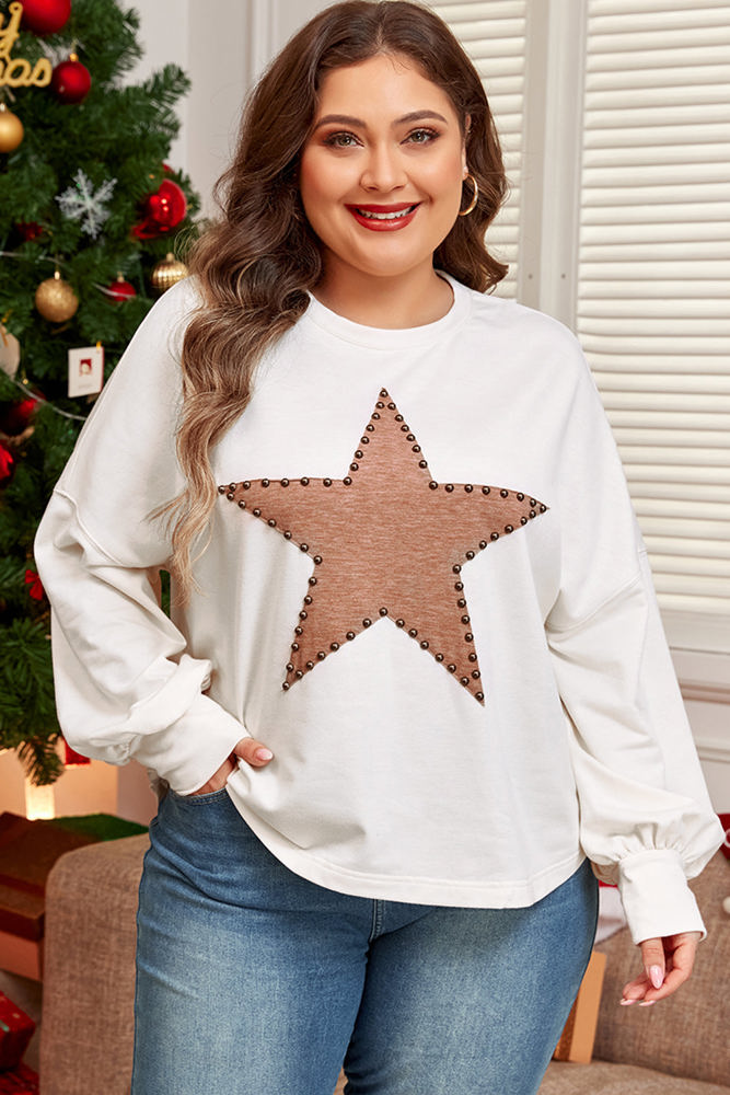 Elliana Star Crew Neck Plus Size Top