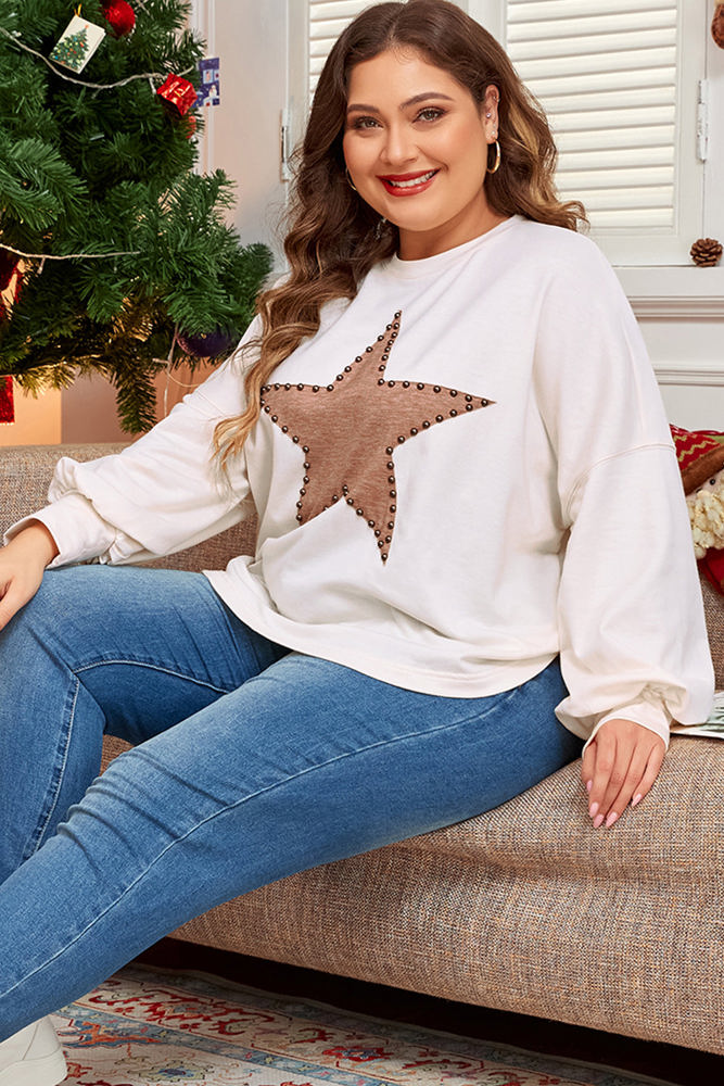 Elliana Star Crew Neck Plus Size Top