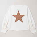  Elliana Star Crew Neck Plus Size Top