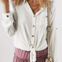 White XL Ellie Knotted Casual Shirt